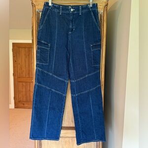 L'AGENCE Brooklyn High Waist Wide Leg Cargo Jeans size 28